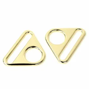 1-1/2 inch Flat Triangle Ring (Set of 2) - Gold