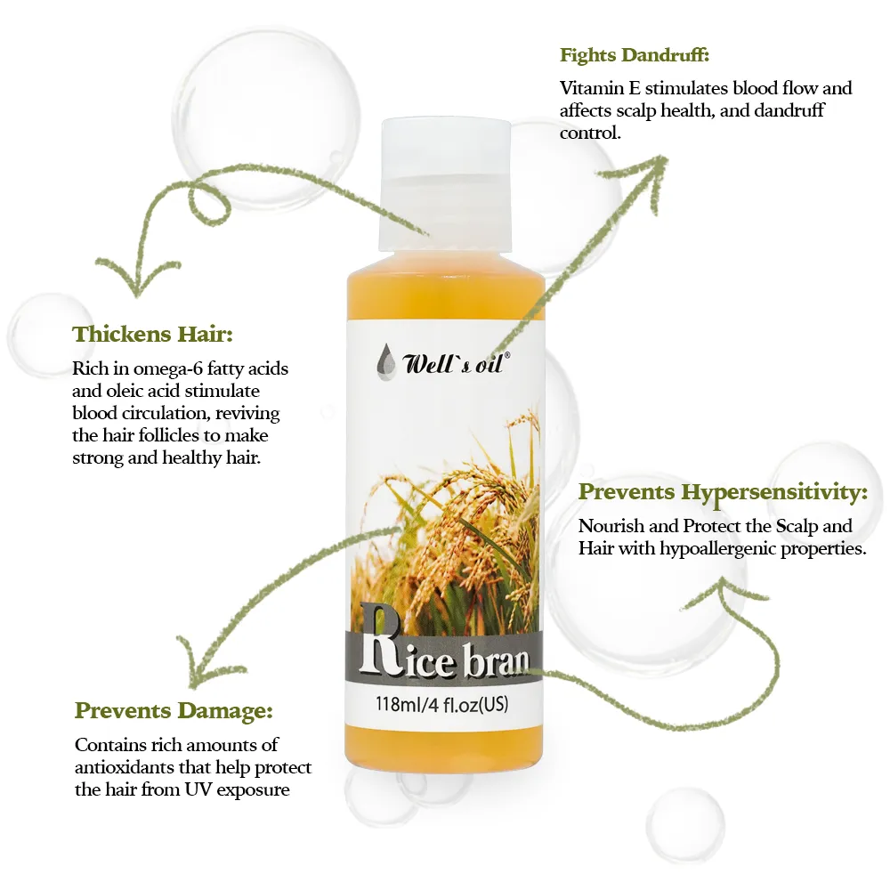 100% Pure Natural Carrier Oil Rice Bran