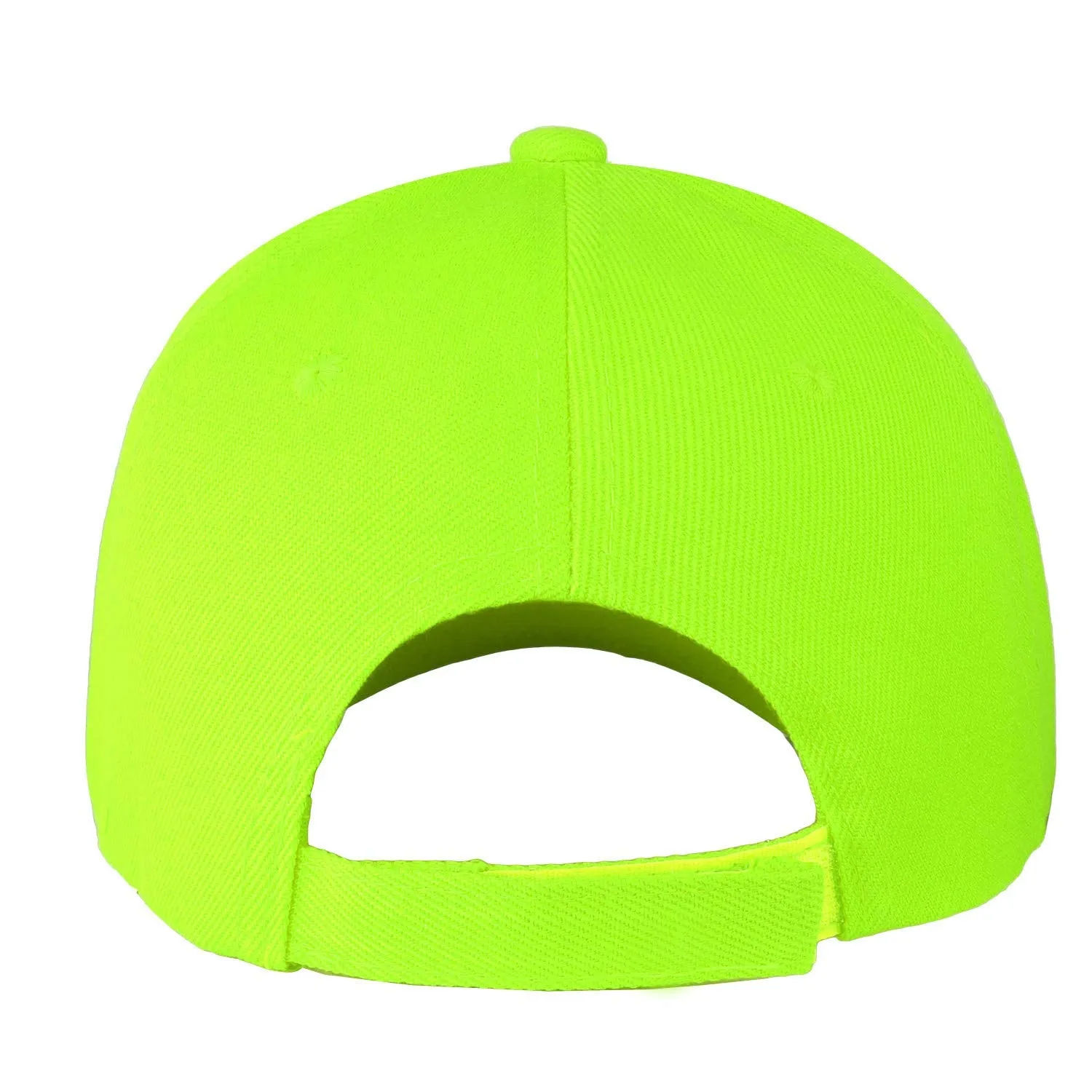 12-Pack Baseball Dad Cap Velcro Strap Adjustable Size - Neon Green