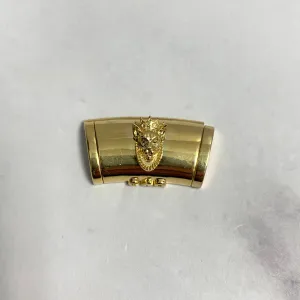 14K Yellow Gold Plain Sleek Lock With Panther / 16.4gr / 15mm / 1.1in