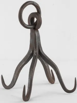 18th century charcuterie hooks - wrought iron 6"
