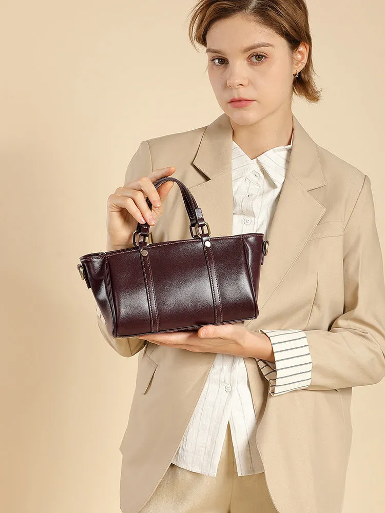 22CM Luxury Leather Handbag Crossbody Tote Bag 2885 black