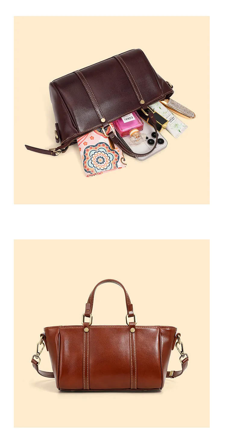 22CM Luxury Leather Handbag Crossbody Tote Bag 2885 black