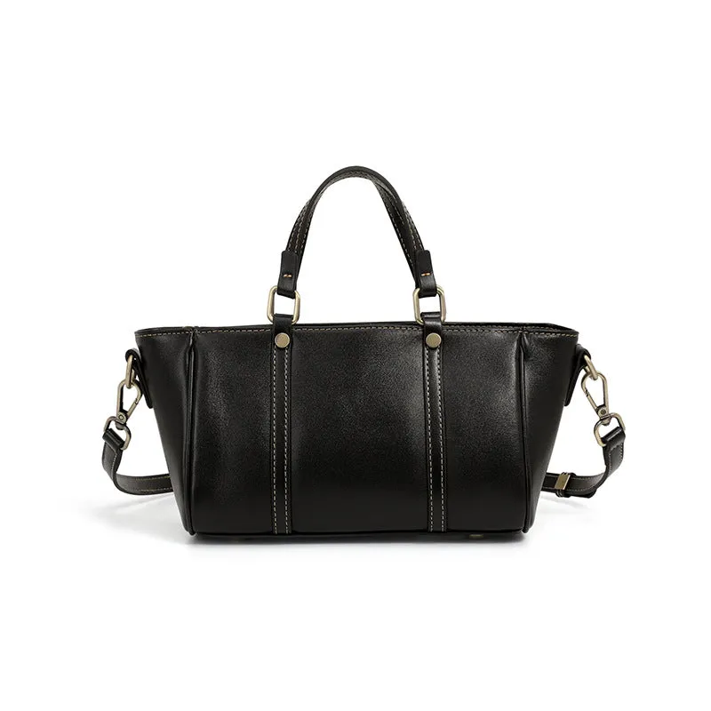 22CM Luxury Leather Handbag Crossbody Tote Bag 2885 black