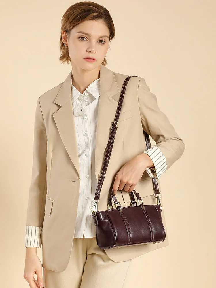 22CM Luxury Leather Handbag Crossbody Tote Bag 2885 black