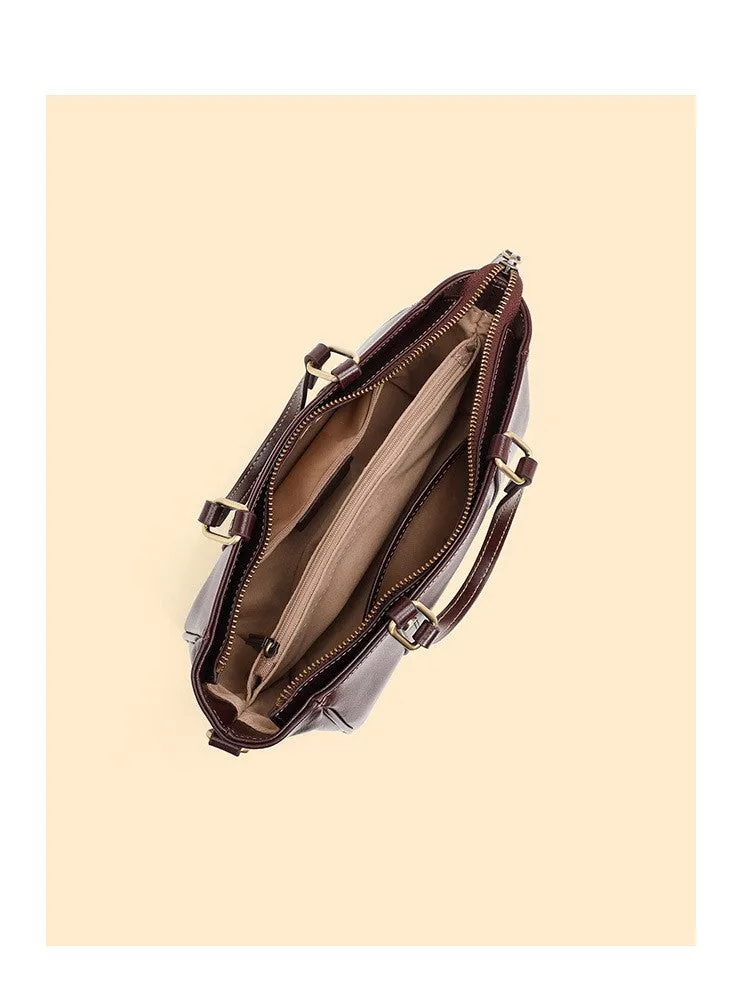 22CM Luxury Leather Handbag Crossbody Tote Bag 2885 black