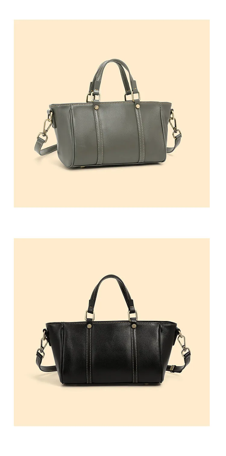 22CM Luxury Leather Handbag Crossbody Tote Bag 2885 black
