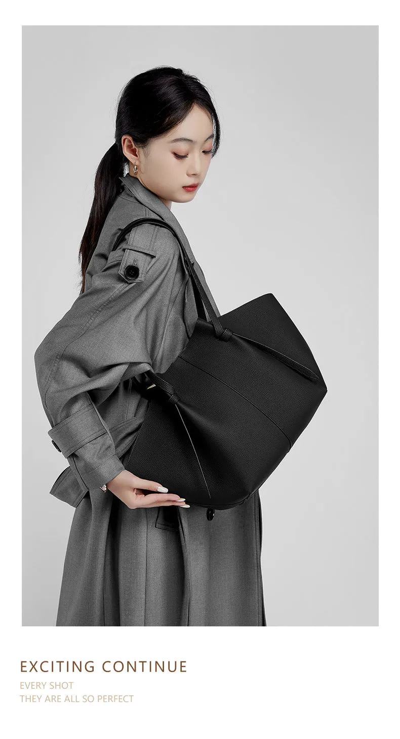 25CM large capacity genuine leather bat carrying wing tote bag 2802 black