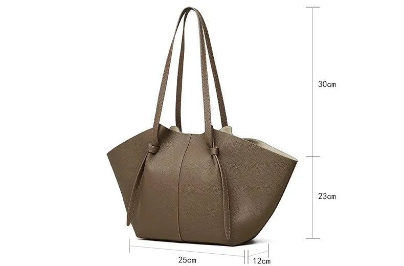 25CM large capacity genuine leather bat carrying wing tote bag 2802 black