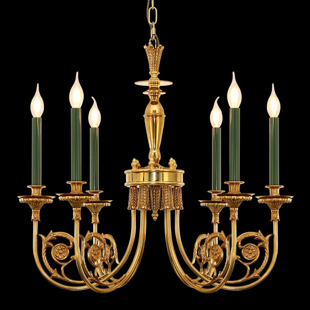 26-34 Inch Multiple Size Small Baroque Style Royal French Copper Chandelier Lighting