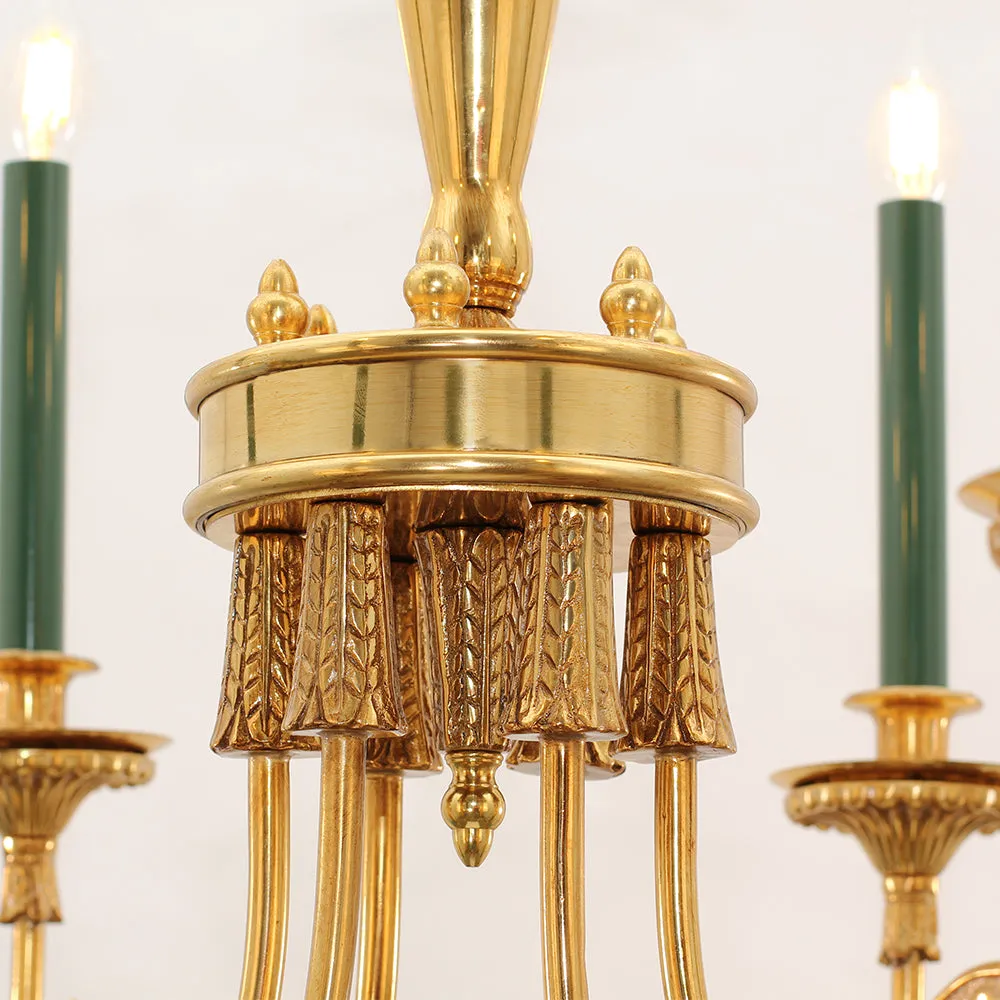26-34 Inch Multiple Size Small Baroque Style Royal French Copper Chandelier Lighting