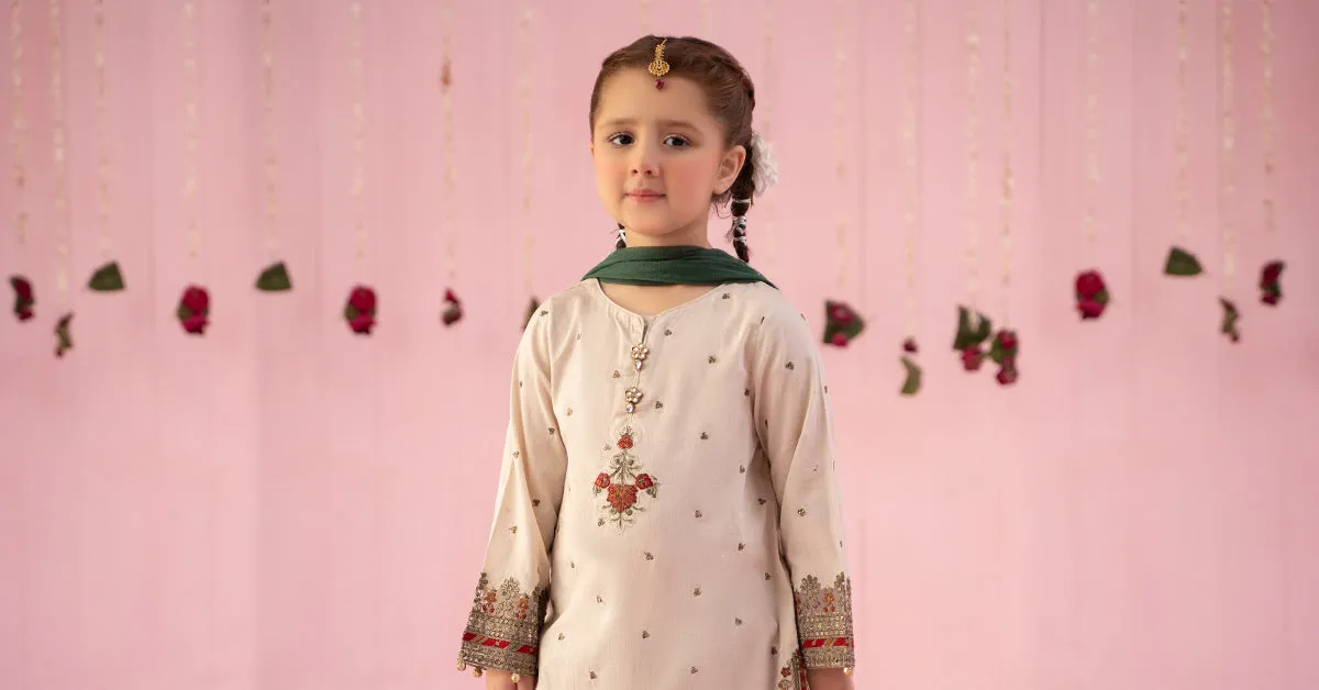 3 Piece Embroidered Dobby Suit | MKD-EF24-04