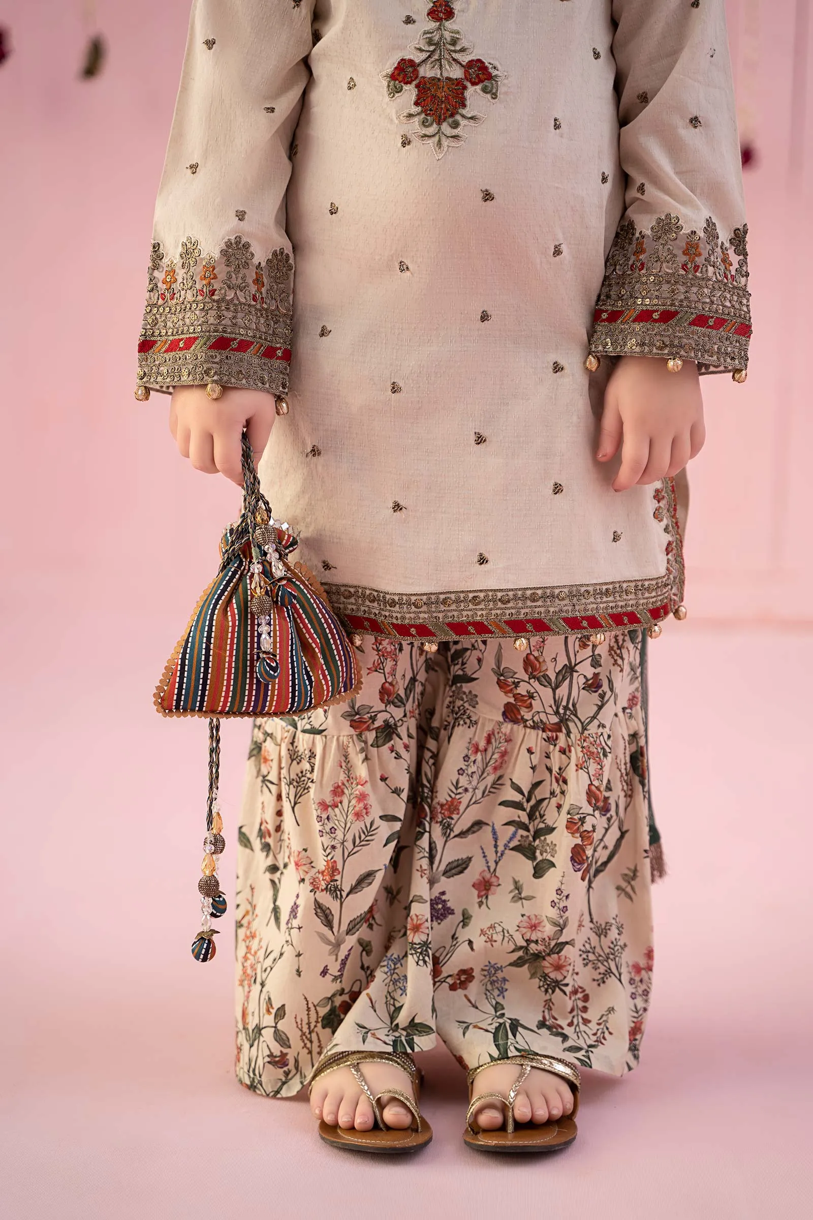 3 Piece Embroidered Dobby Suit | MKD-EF24-04