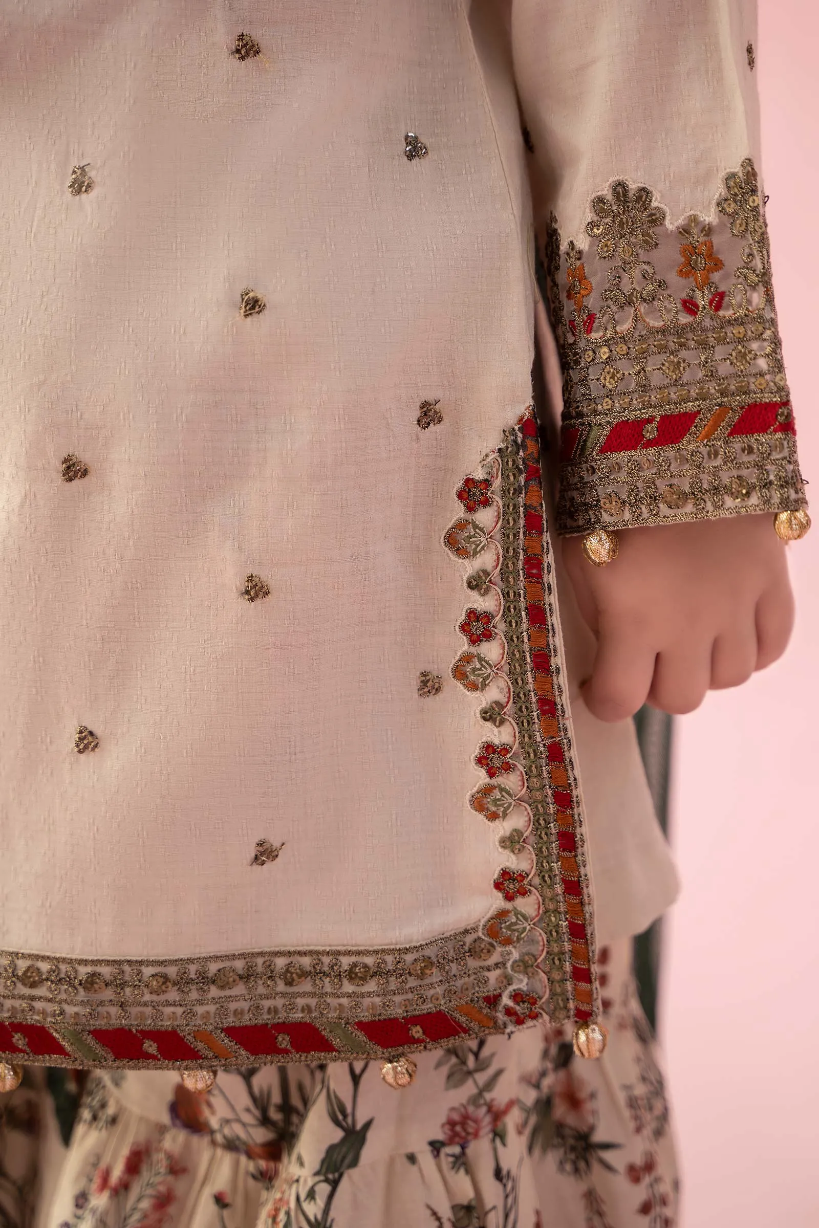 3 Piece Embroidered Dobby Suit | MKD-EF24-04