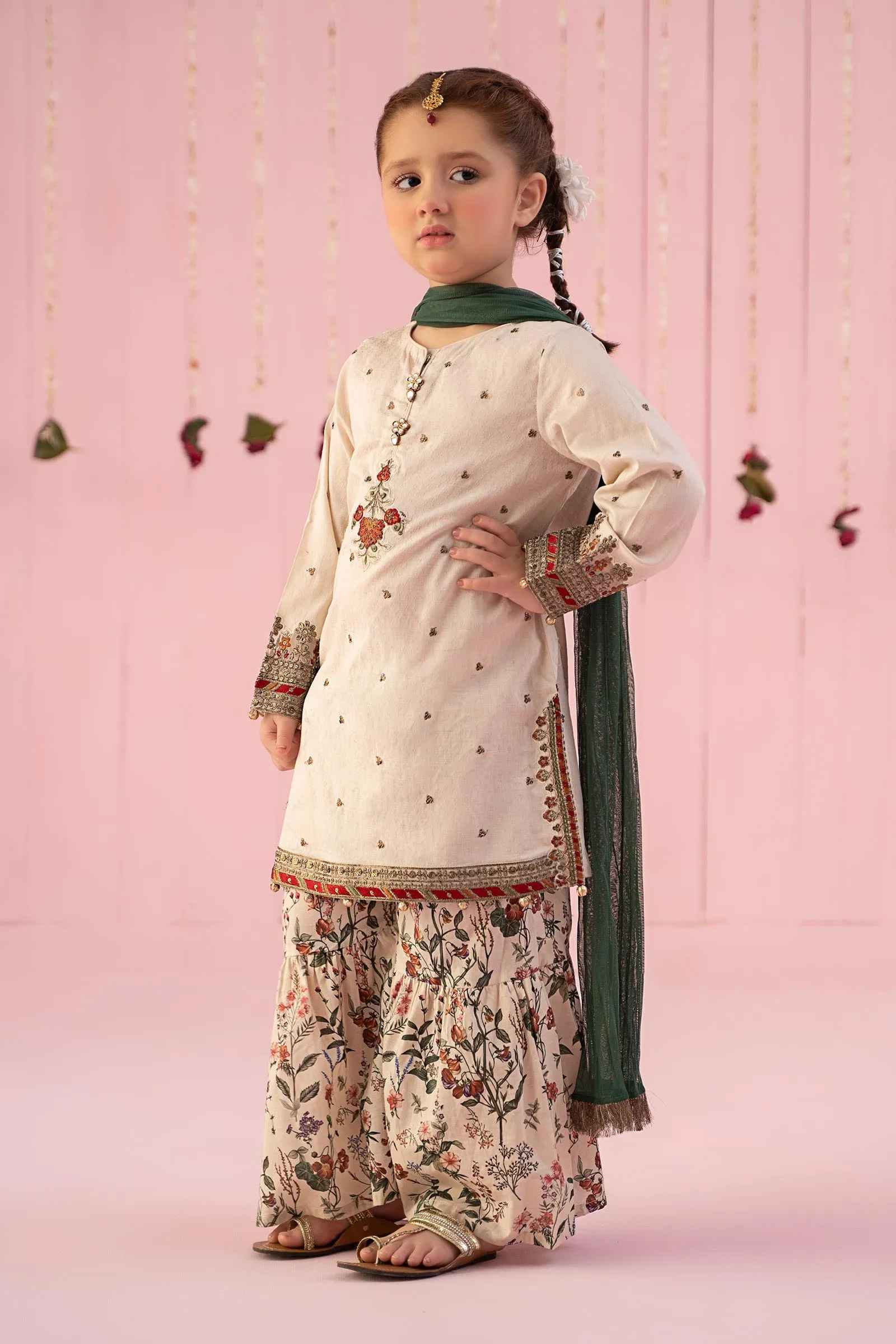 3 Piece Embroidered Dobby Suit | MKD-EF24-04