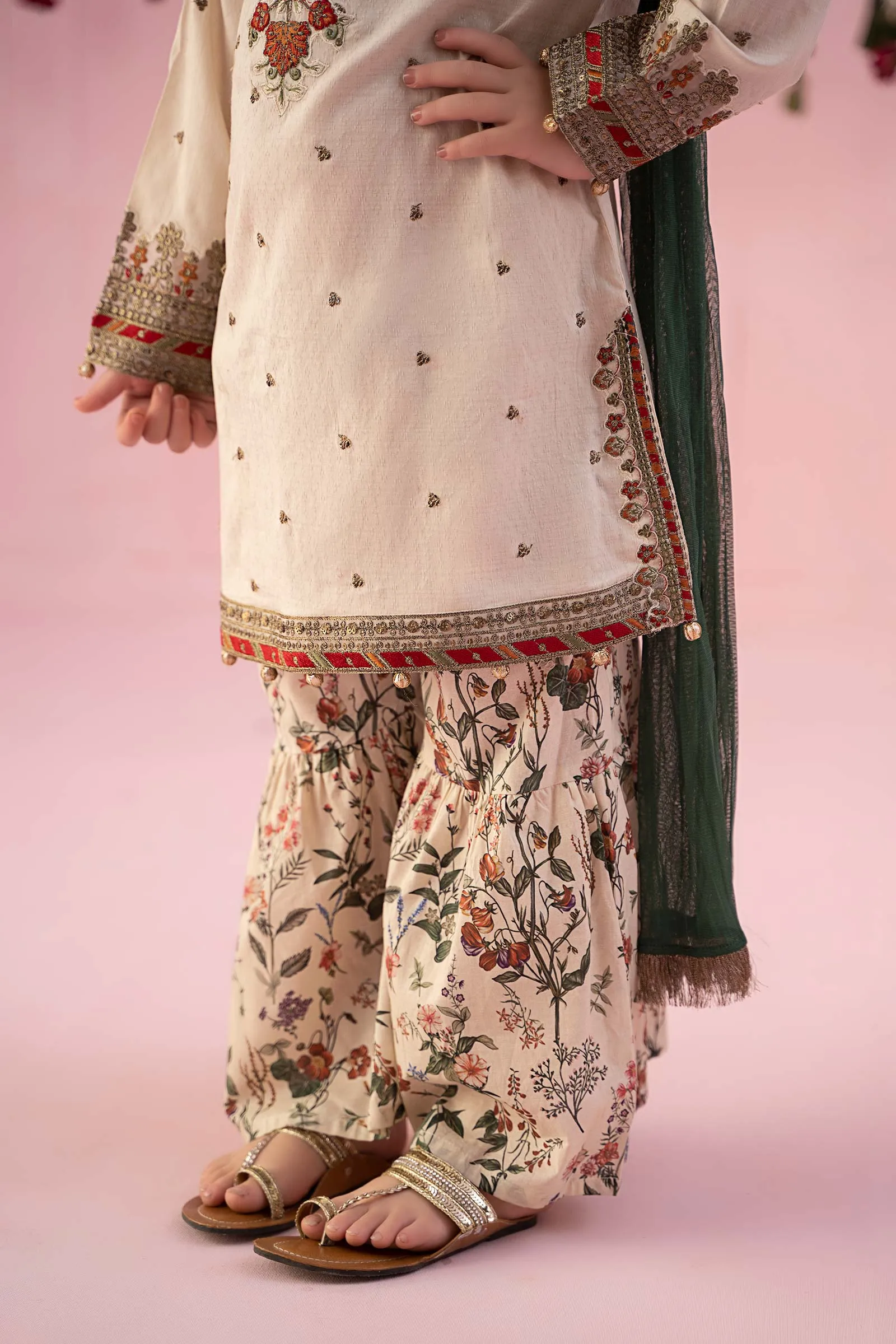 3 Piece Embroidered Dobby Suit | MKD-EF24-04