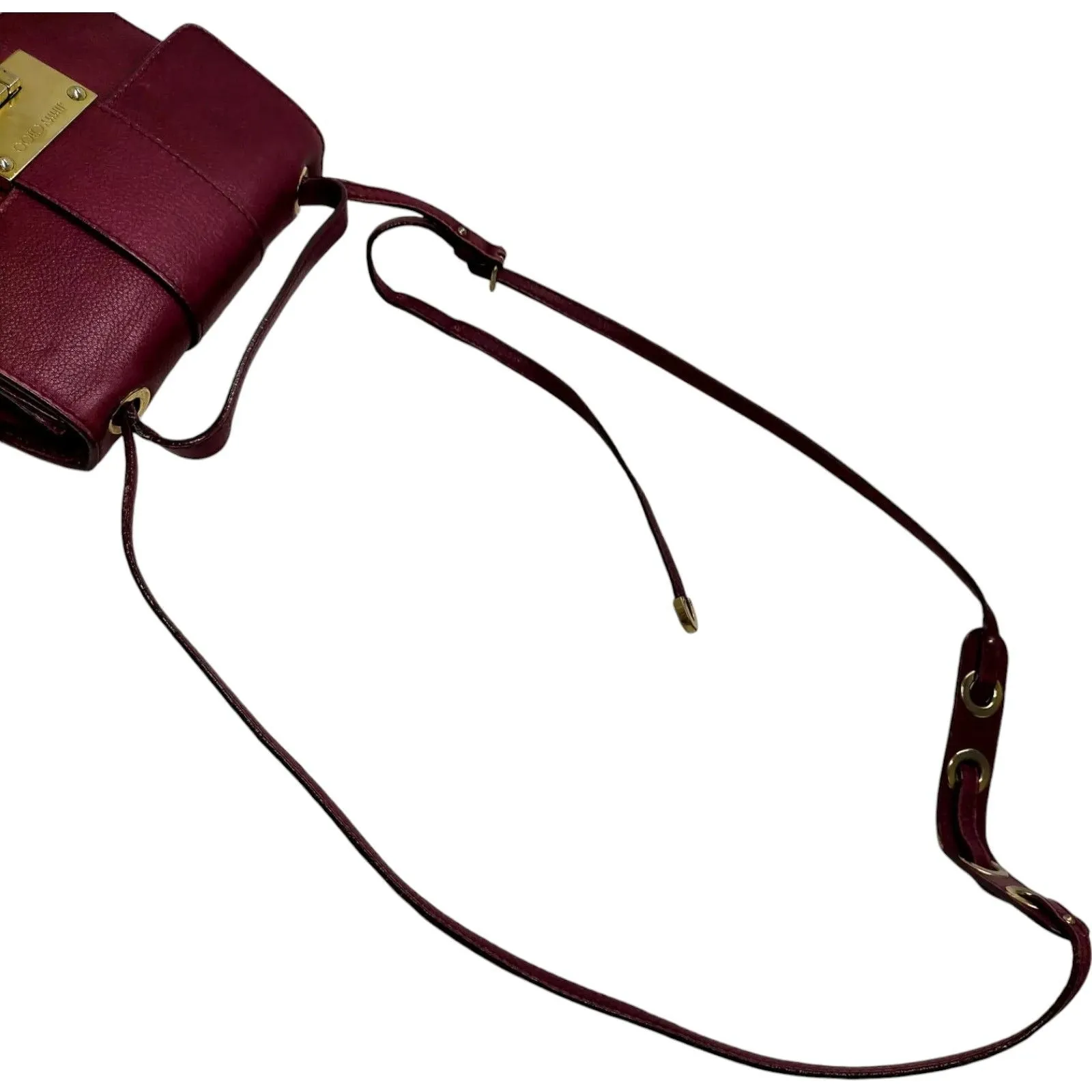 439248AU (G3) Jimmy Choo Crossbody Bag Purple Leather