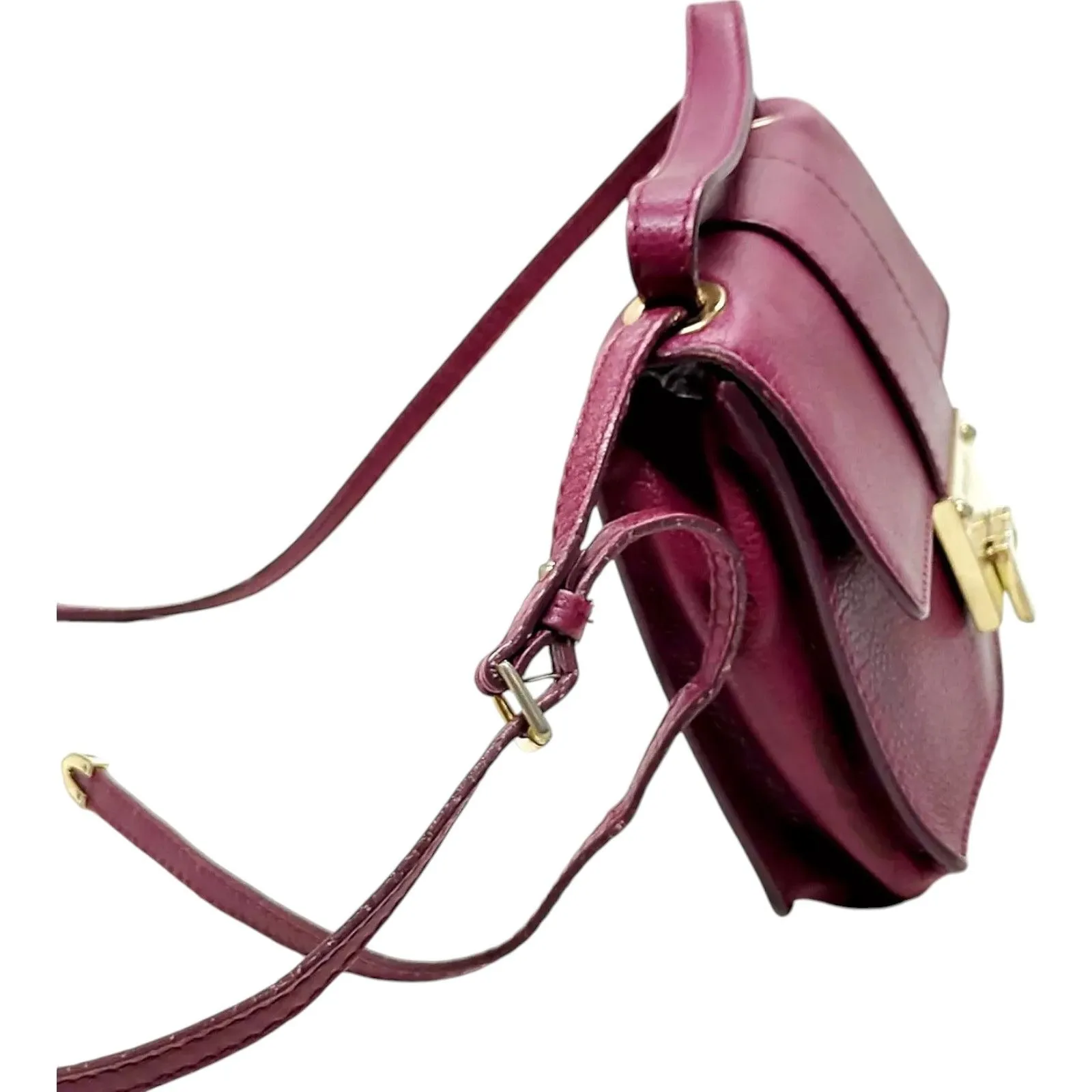 439248AU (G3) Jimmy Choo Crossbody Bag Purple Leather