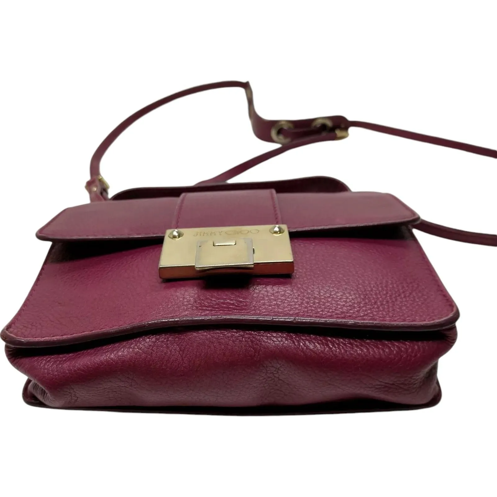 439248AU (G3) Jimmy Choo Crossbody Bag Purple Leather