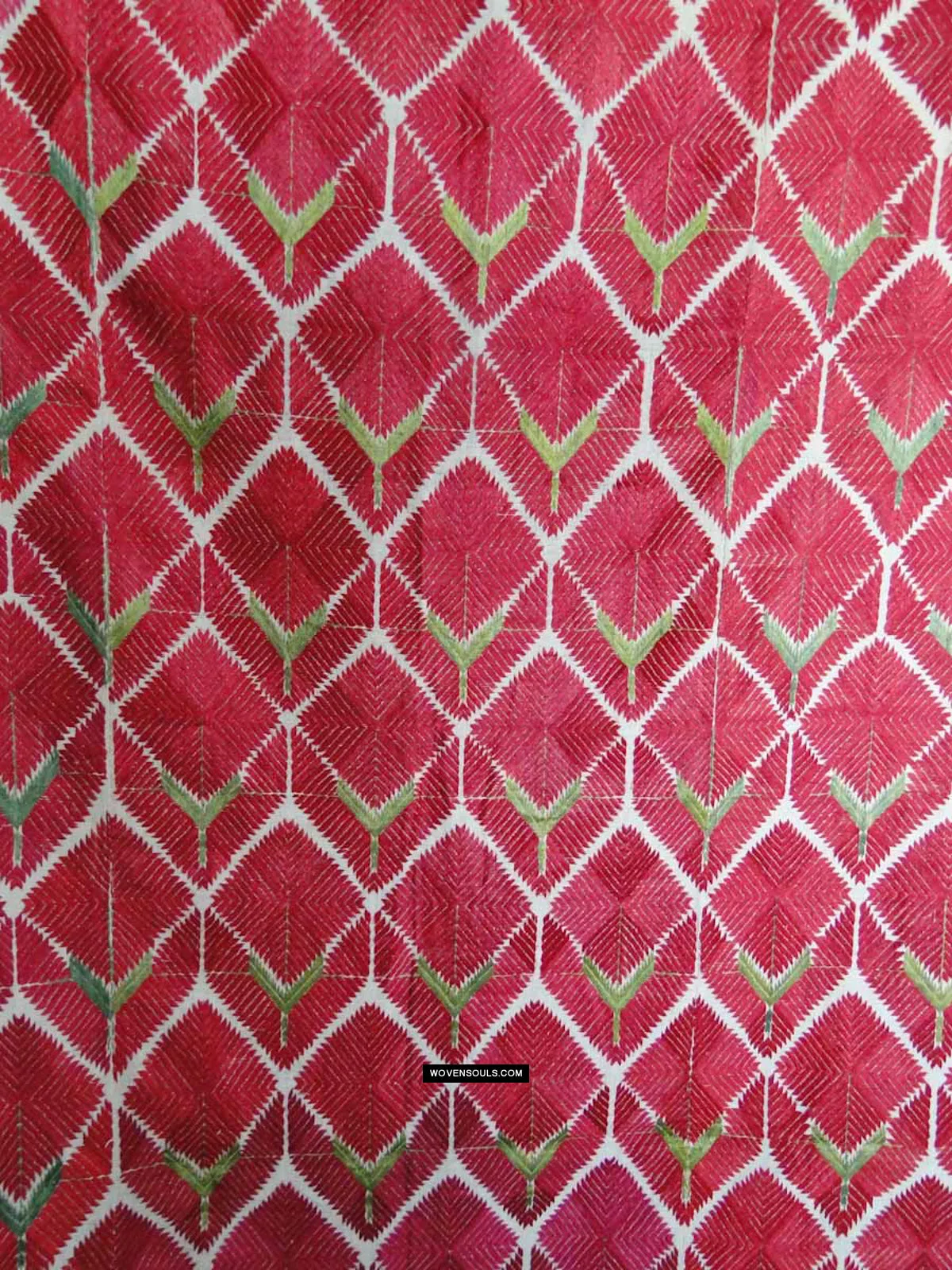 446 Superb Antique Thirma Bagh Phulkari Textile Rose Motif