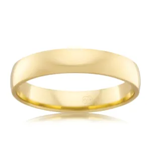 9ct Yellow Gold 4mm Crescent Ring. Size R