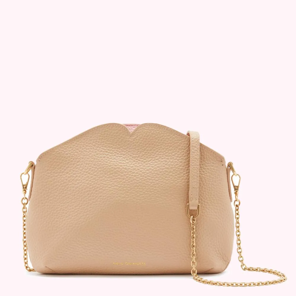 ALMOND LEATHER CLEO CROSSBODY BAG