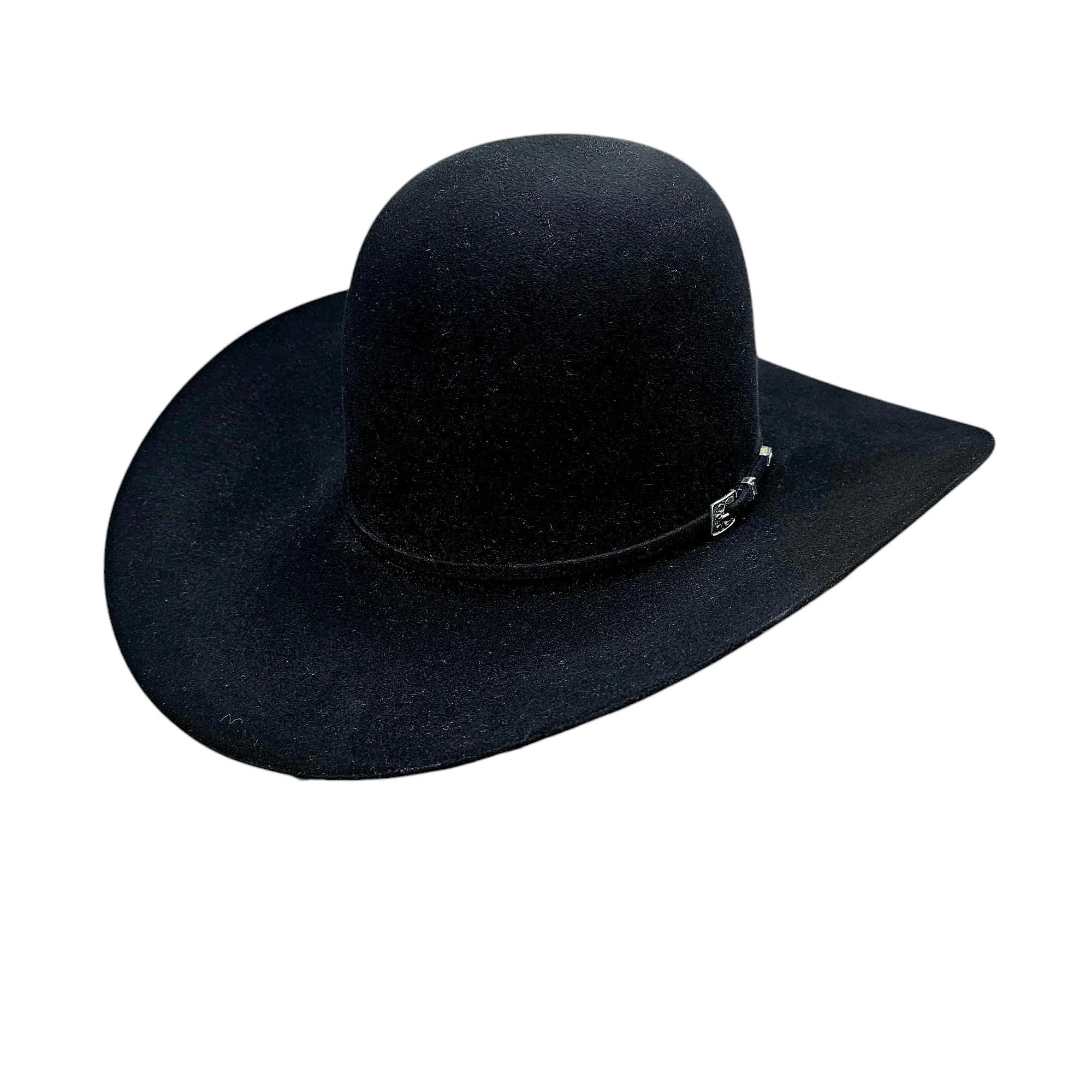 American Hat Co. - 100X Black Felt Cowboy Hat - Open Crown - 4 1/4" Brim