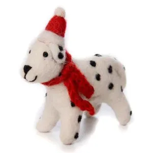 Amica - Dalmatian dog with hat & scarf - felt decoration