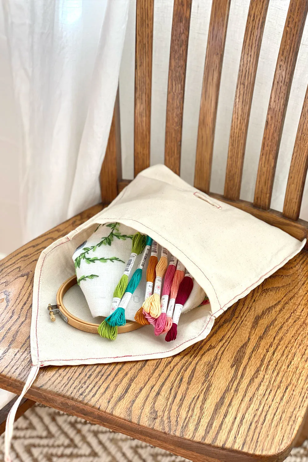 AMOR Embroidery Project Bag