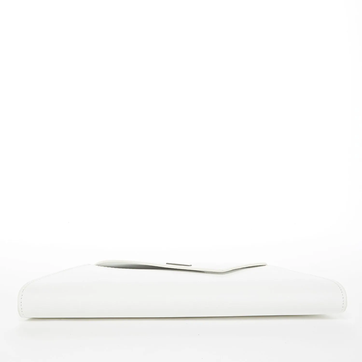 Angelica White Leather Clutch Bag