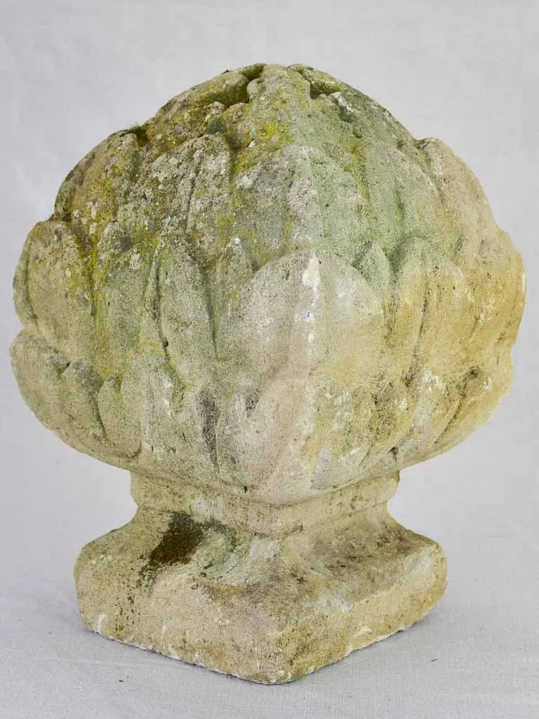 Antique French salvaged stone element - pine cone shape 14¼"