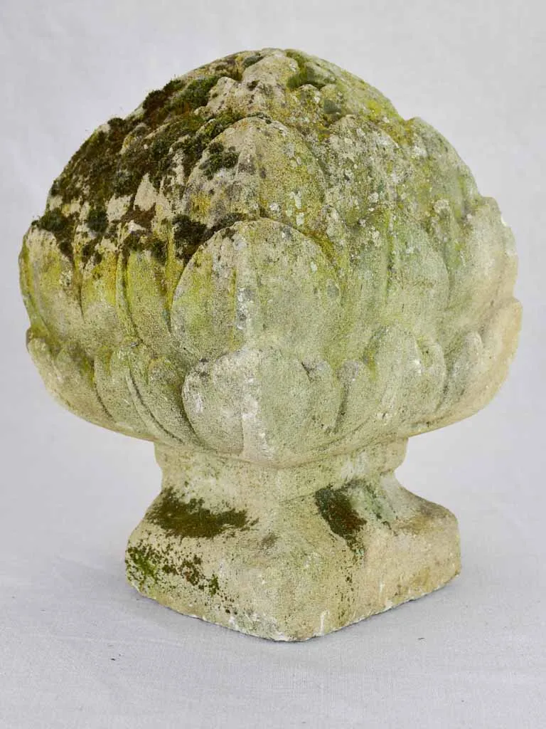 Antique French salvaged stone element - pine cone shape 14¼"