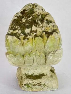 Antique French salvaged stone element - pine cone shape 14¼"