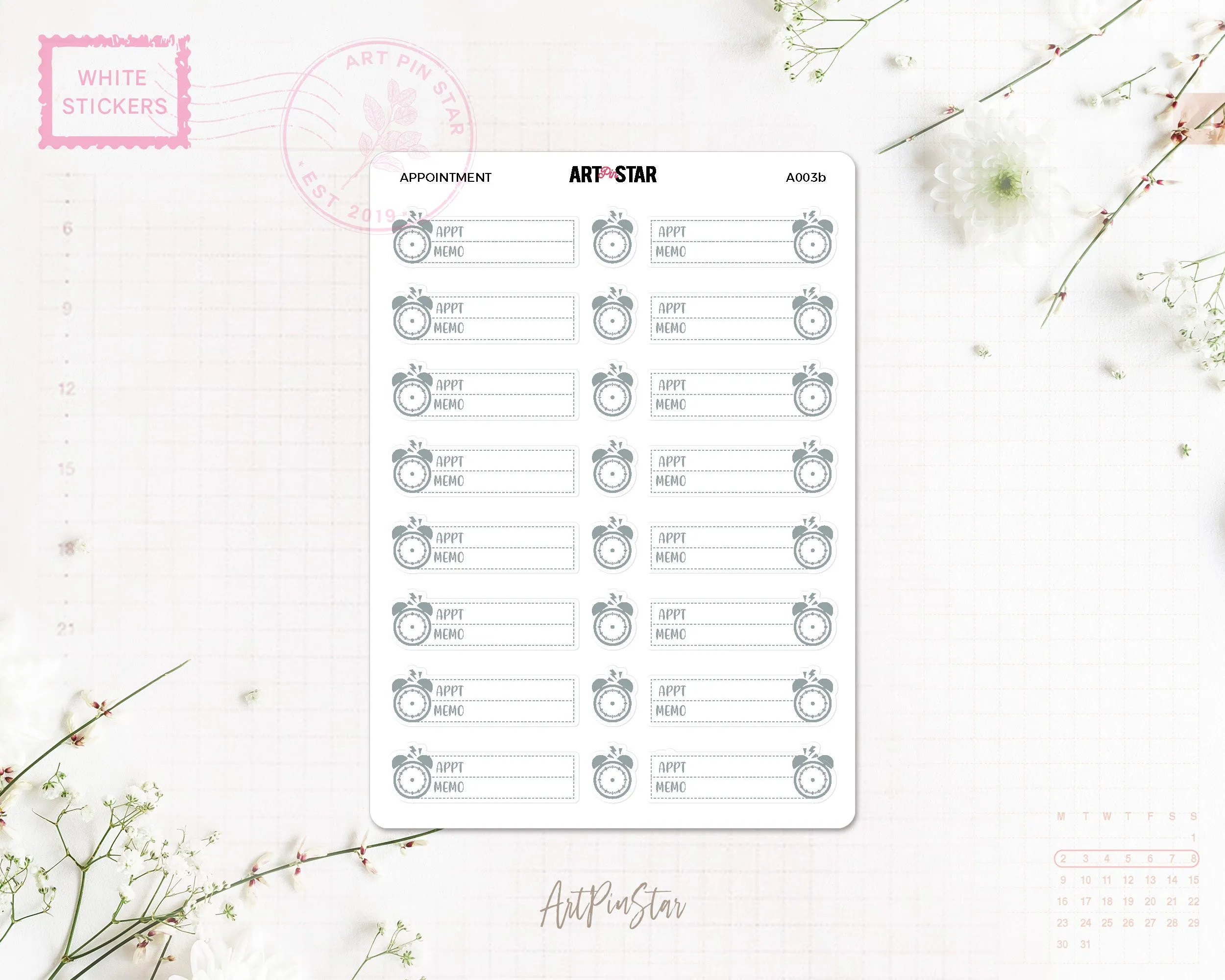 Appointment Box White Stickers