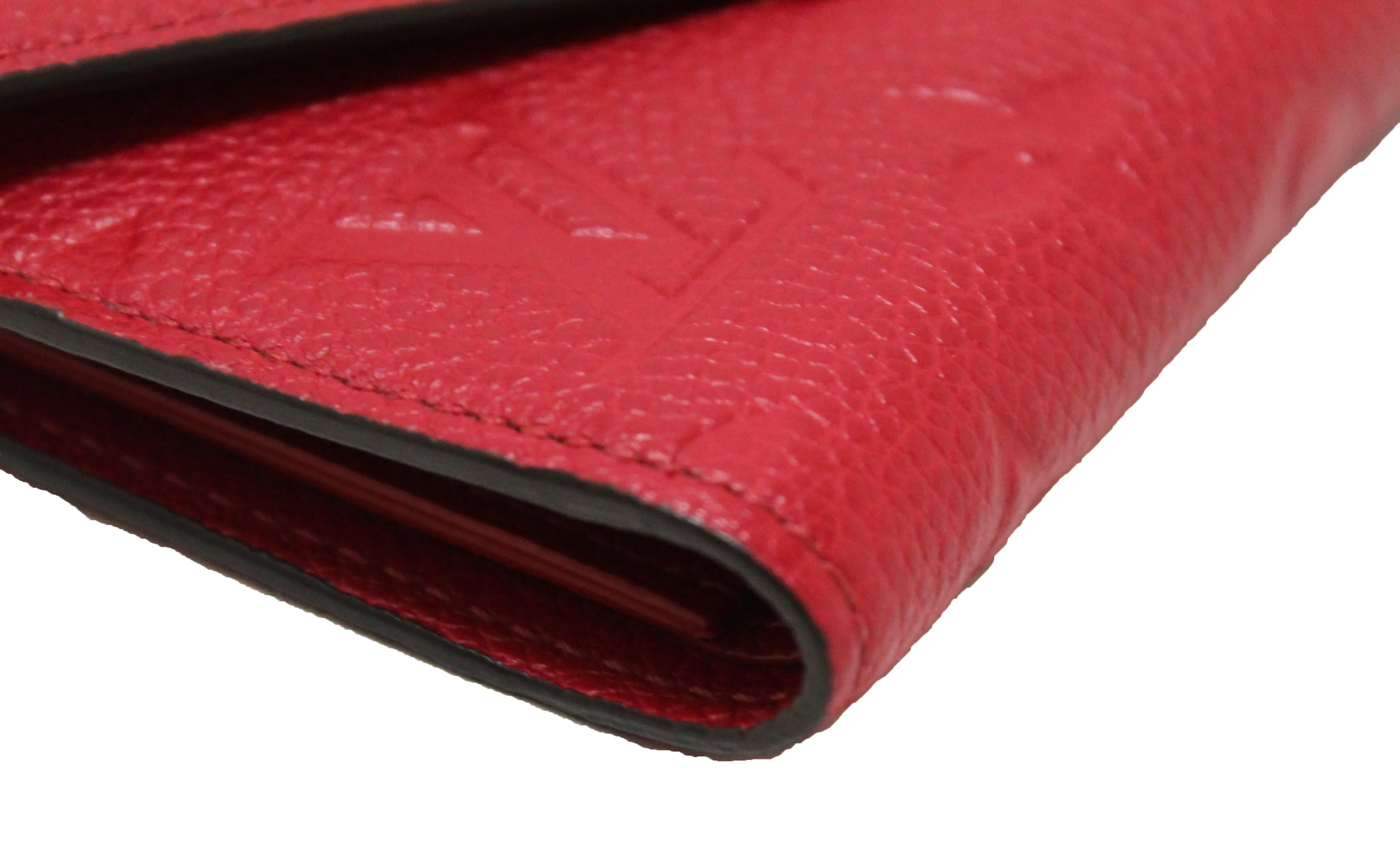 Authentic Louis Vuitton Red Monogram Empreinte Leather Victorine Wallet