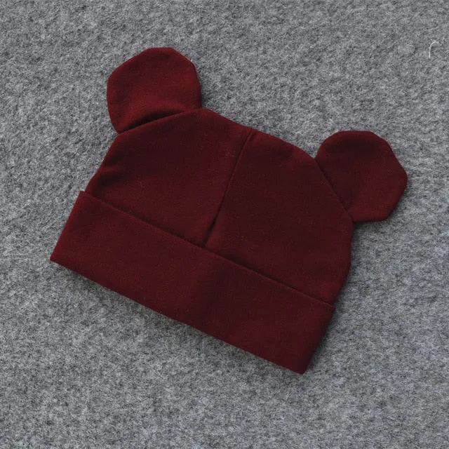 Baby Hat With Ears Cotton Warm Accessories Baby Girl Boy