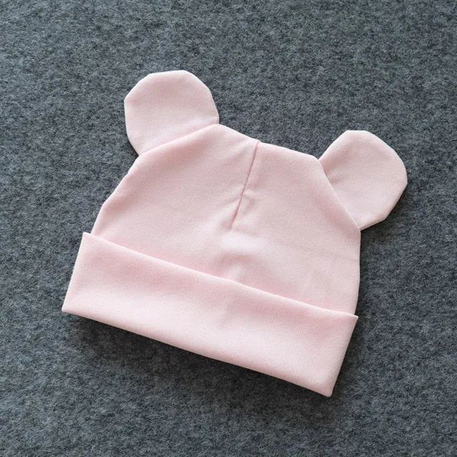 Baby Hat With Ears Cotton Warm Accessories Baby Girl Boy