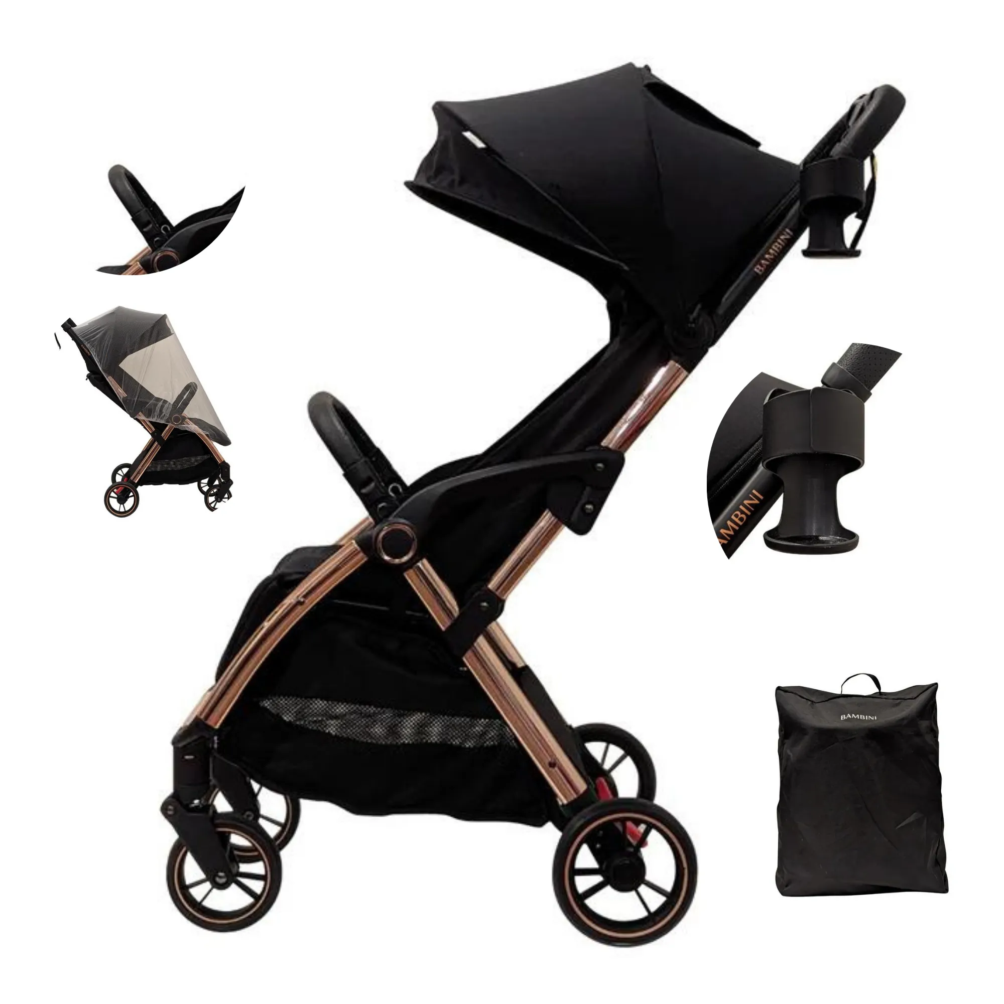 Bambini Prams Paris Travel Stroller  Maxi Cosi Capsule with base Package ( $50 Bonus Gift Card)