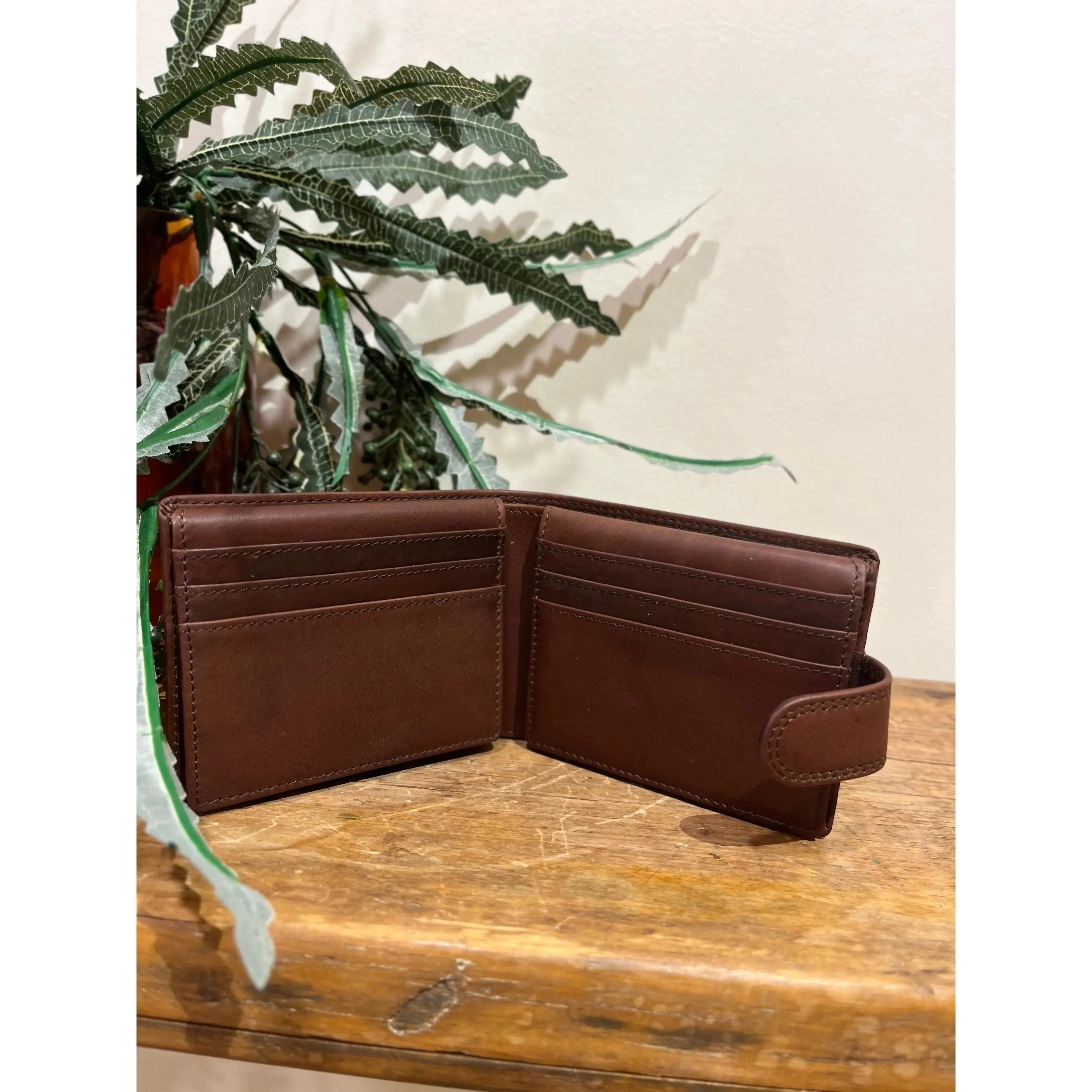 Bay Plain Leather Wallet #5506