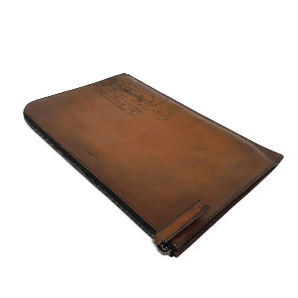Berluti Nino XL Scritto Leather Clutch