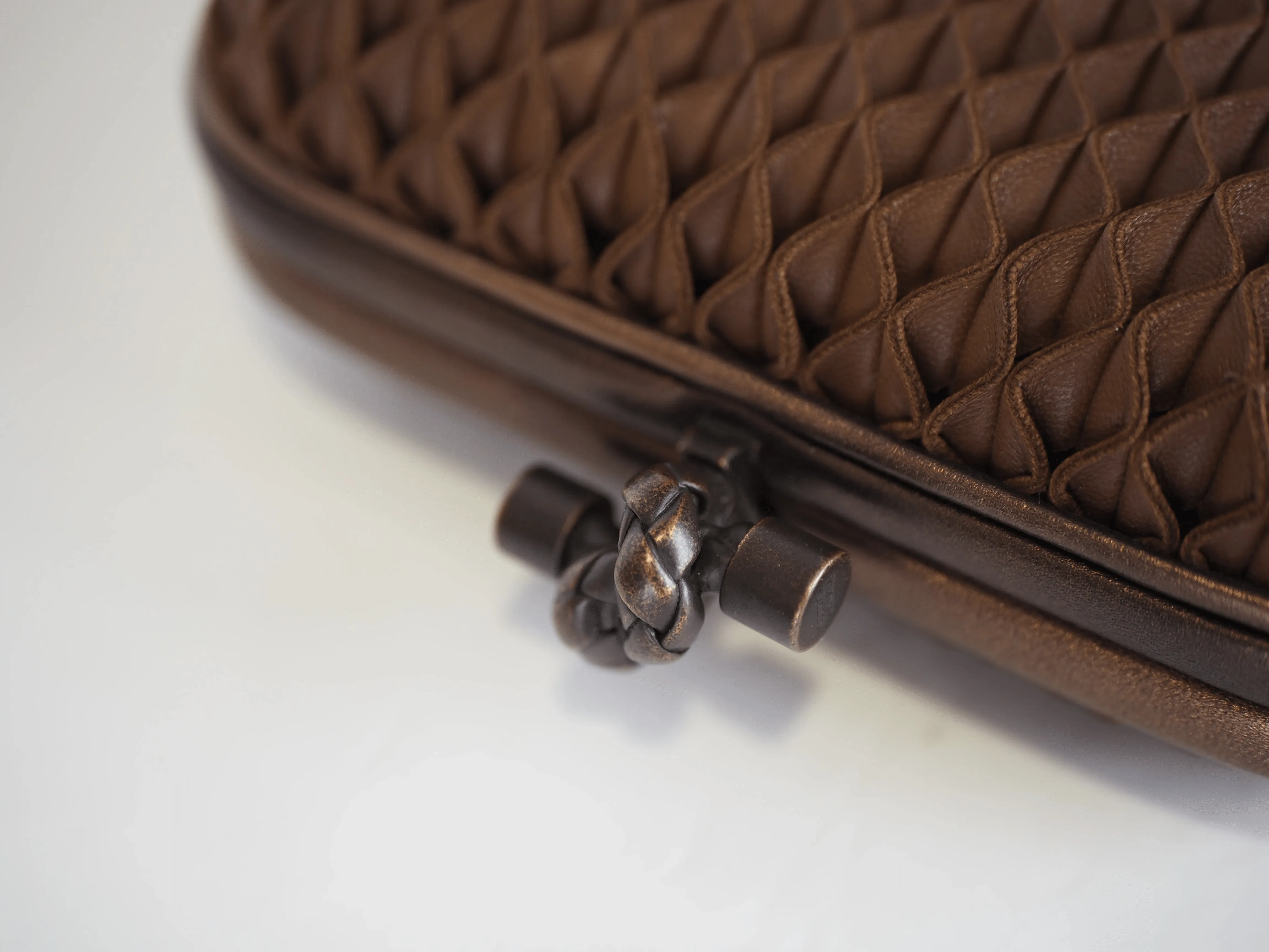 Bottega Venetta Knot Clutch Bronze