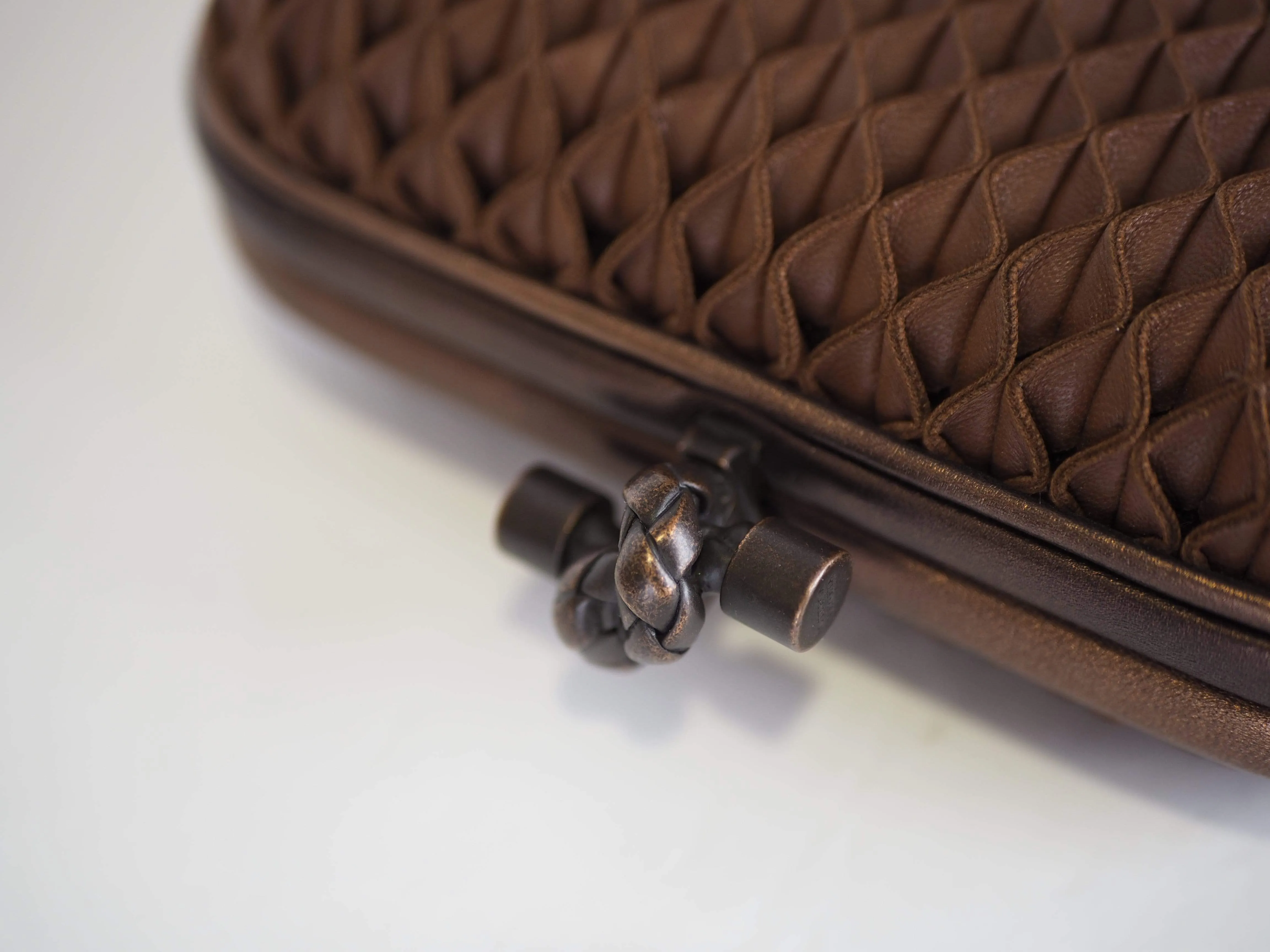 Bottega Venetta Knot Clutch Bronze