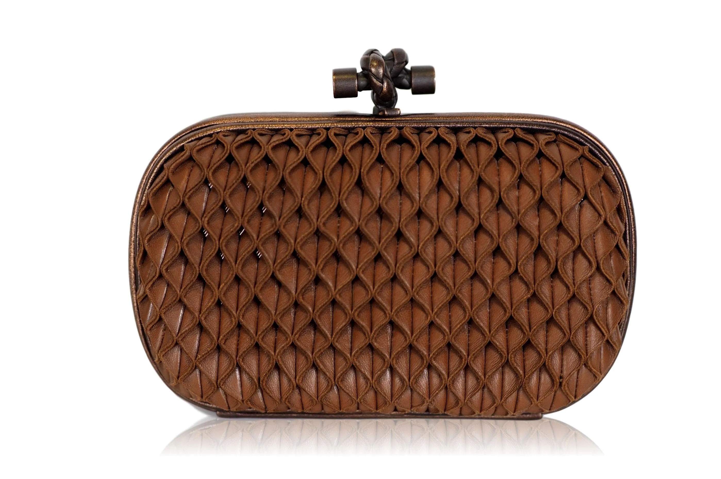 Bottega Venetta Knot Clutch Bronze