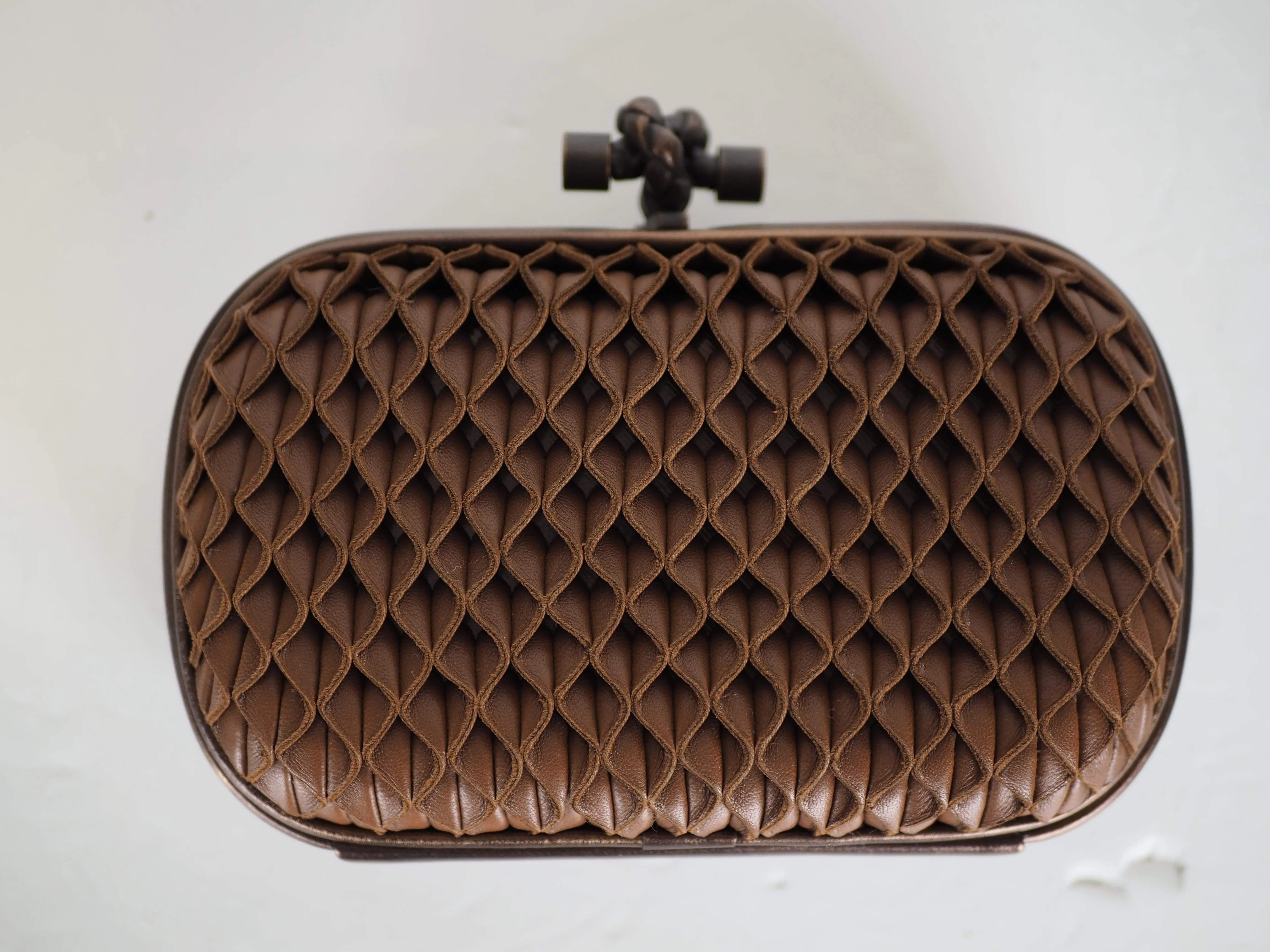 Bottega Venetta Knot Clutch Bronze