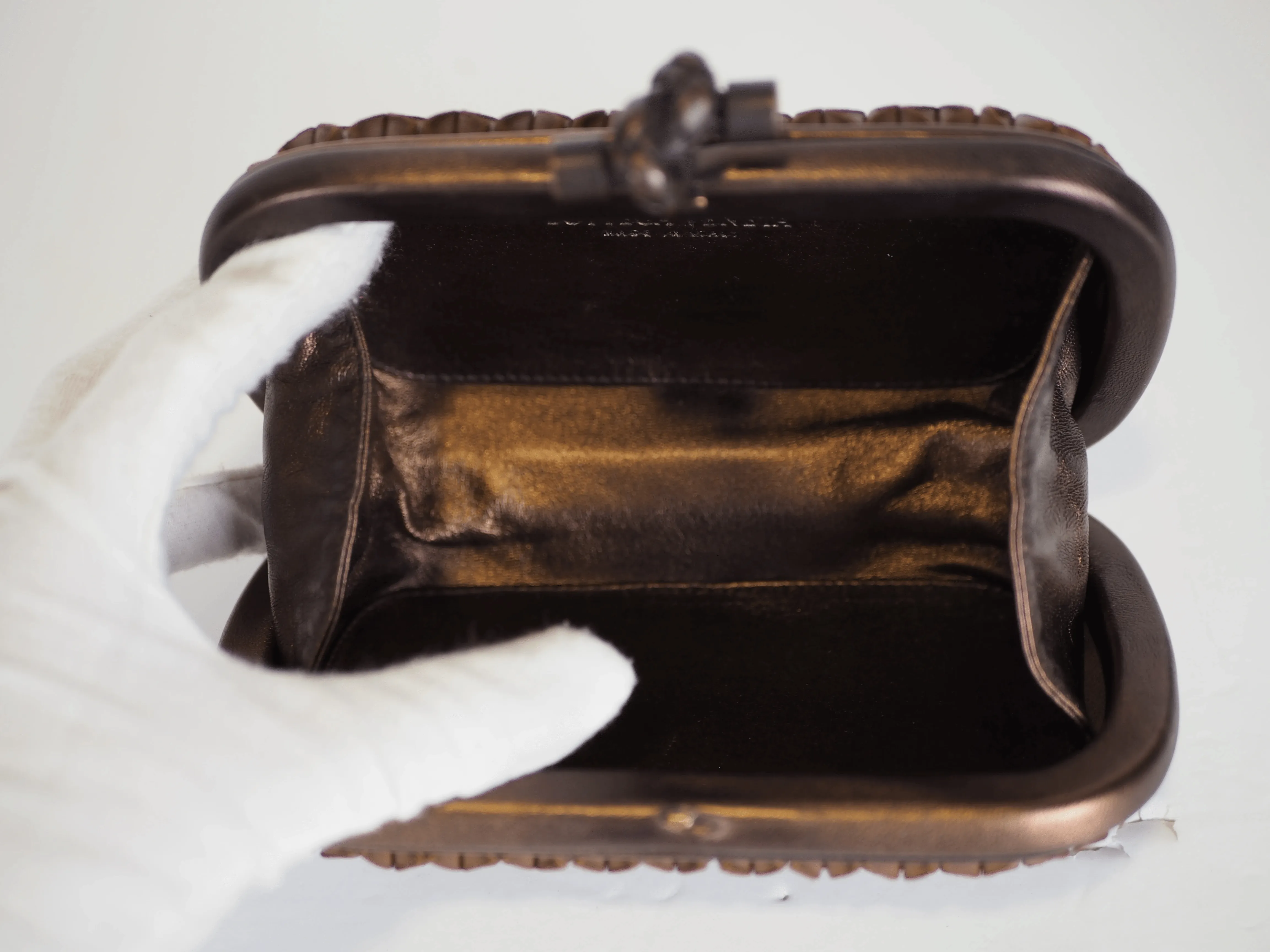 Bottega Venetta Knot Clutch Bronze
