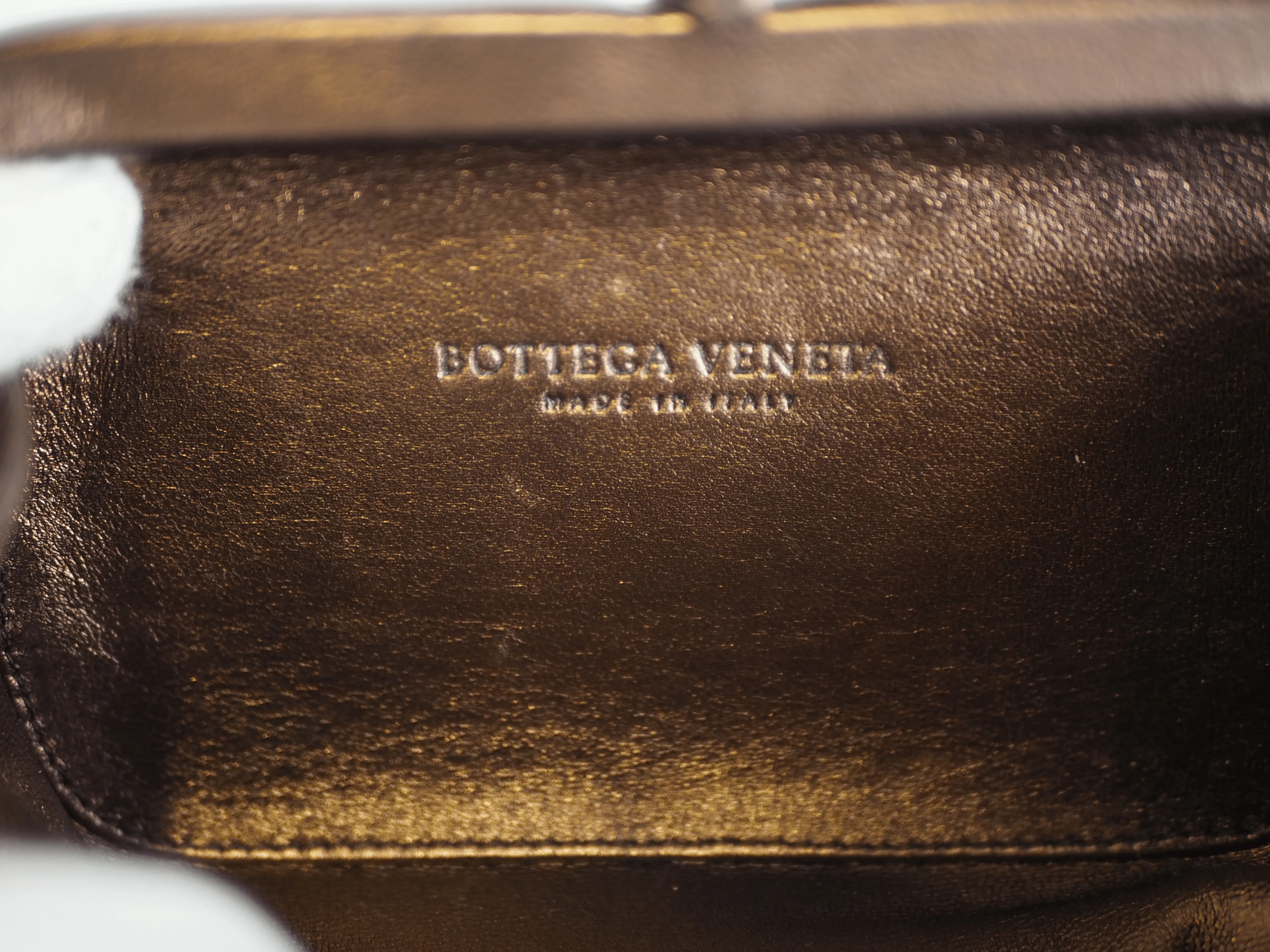 Bottega Venetta Knot Clutch Bronze
