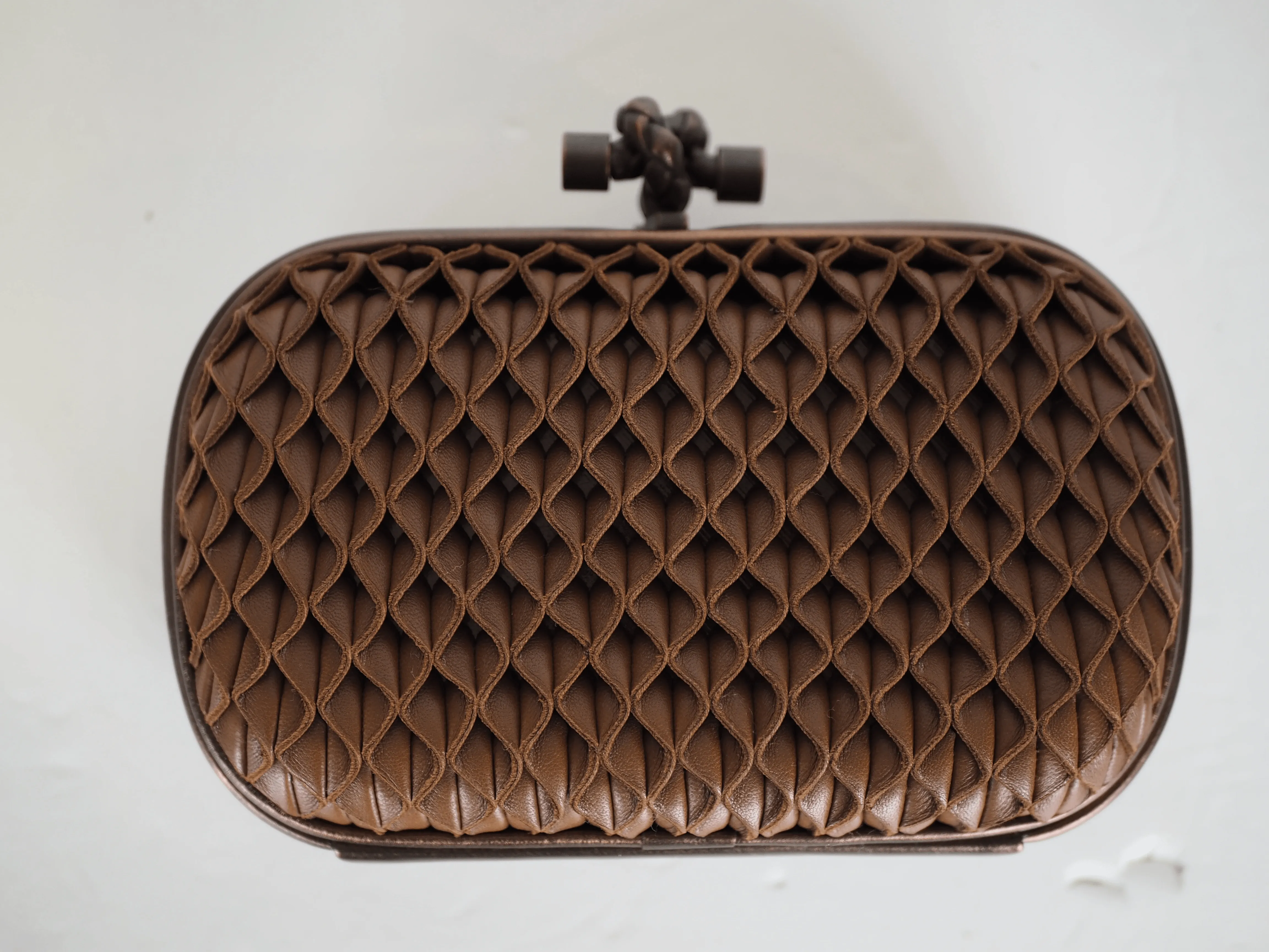 Bottega Venetta Knot Clutch Bronze