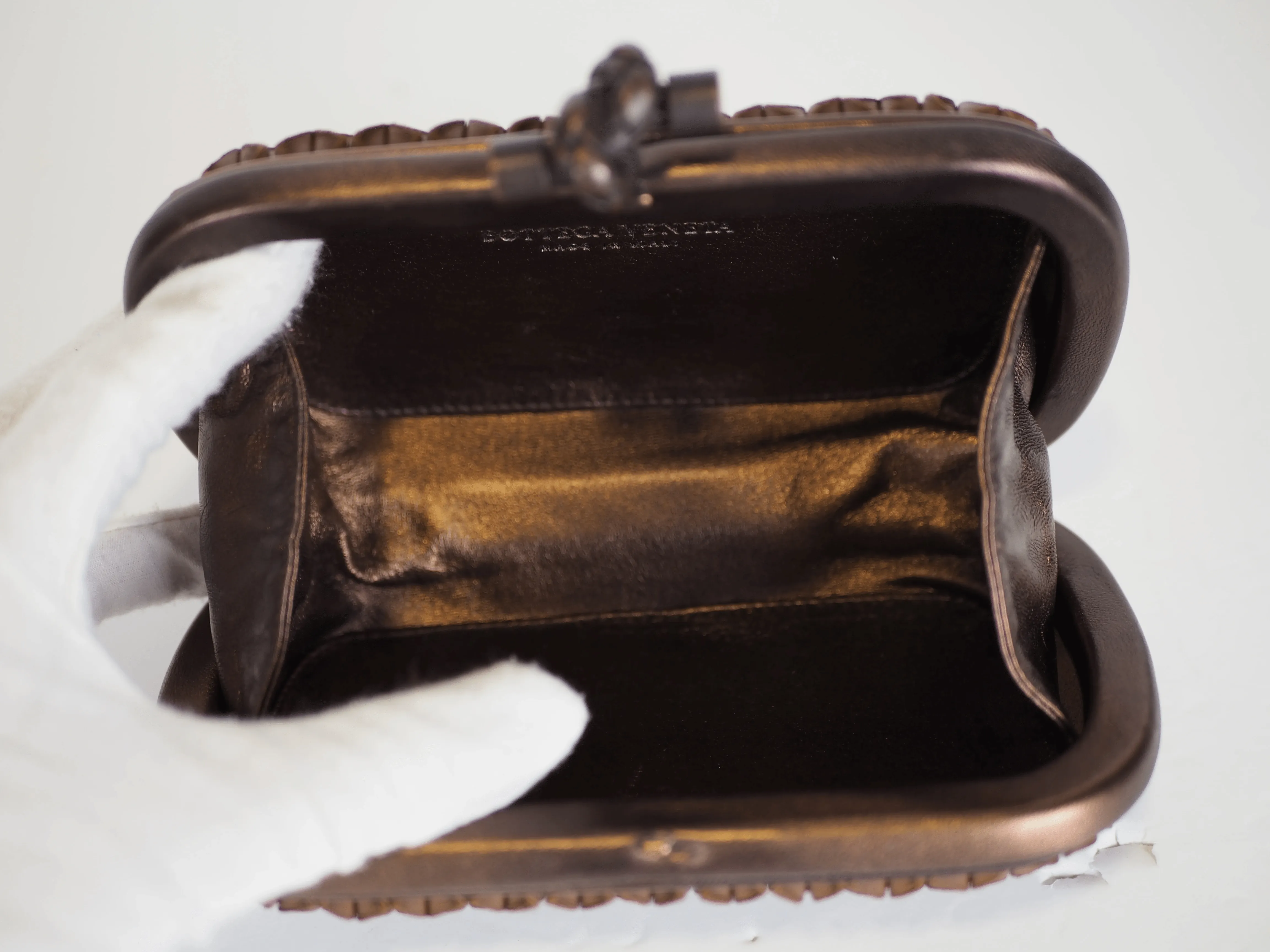 Bottega Venetta Knot Clutch Bronze