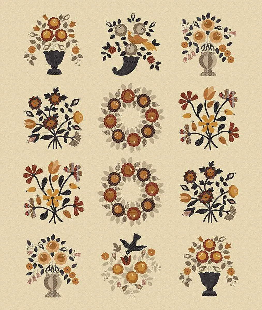 Bountiful Autumn Fall Floral Panel