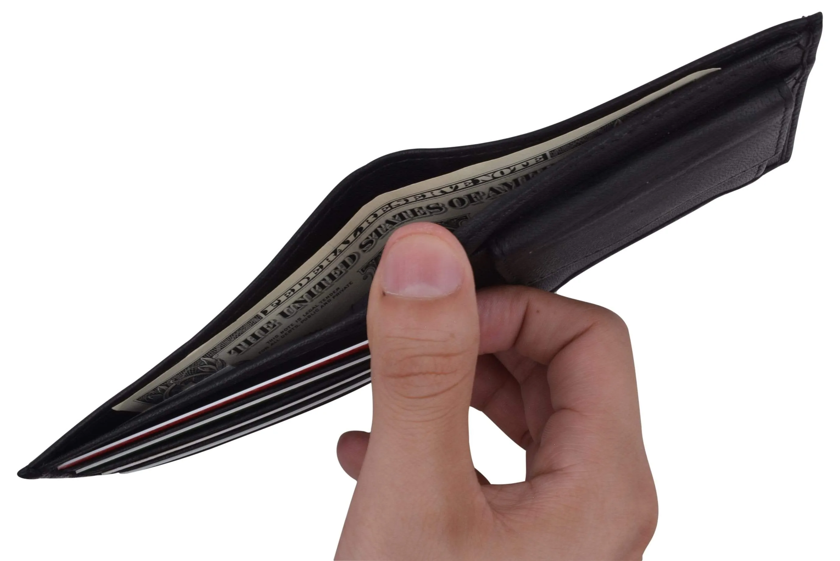 Boys Slim Compact Card and Coin Pocket Bifold Leather Wallet